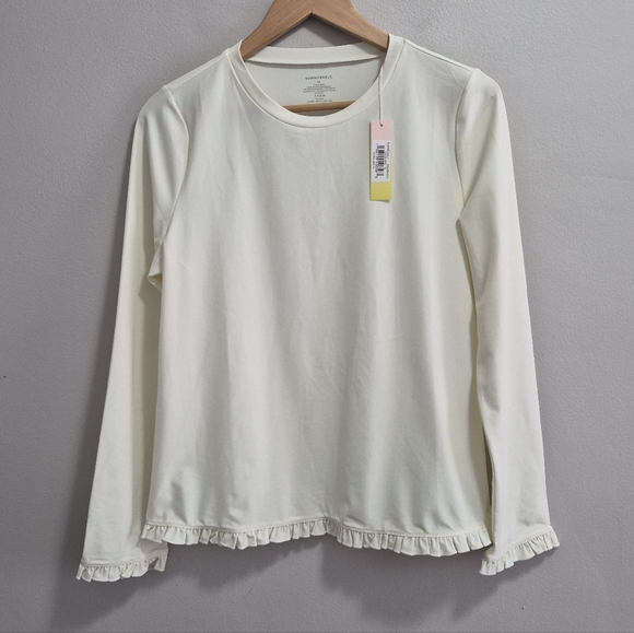 Summersalt NWT Waterside Ruffle Rash Guard Cream Size 14 - Picture 2 of 6